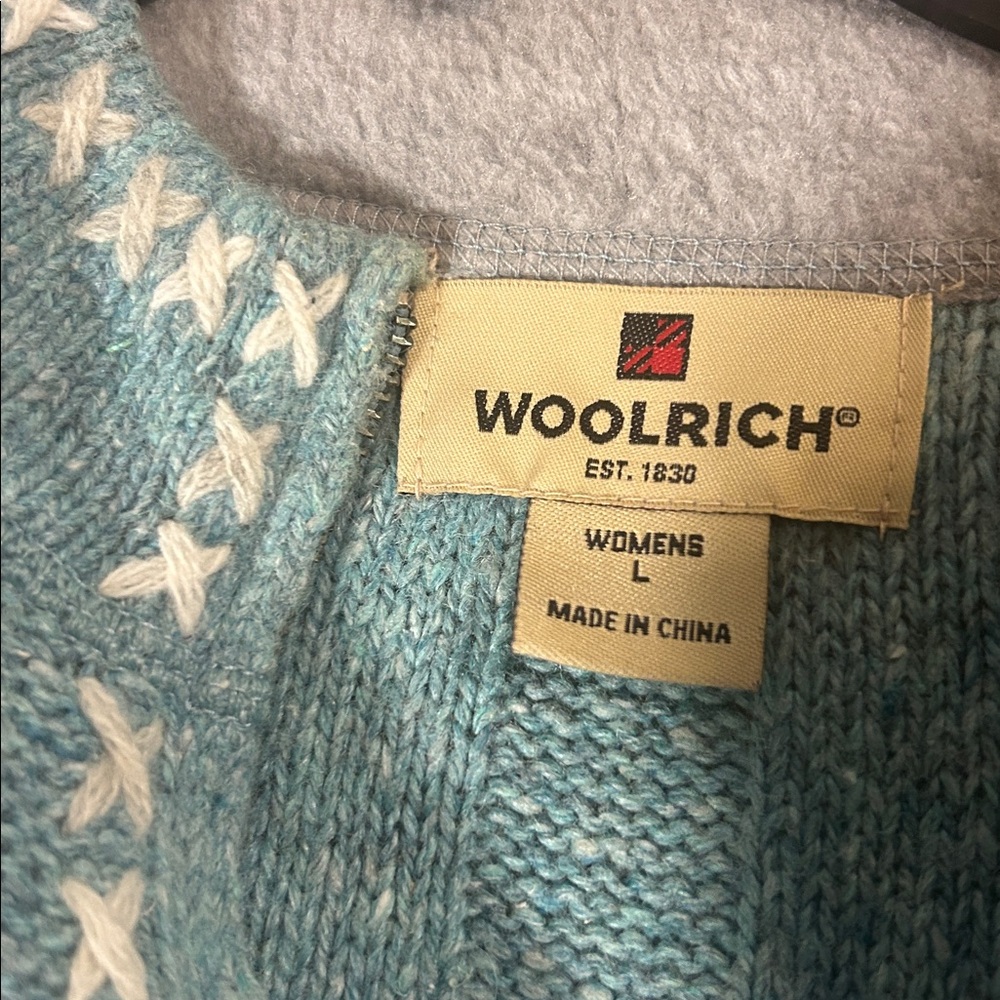 🩵$6 or 3/$10🩵 Woolwich teal heather embroidered sweater - Picture 4 of 6
